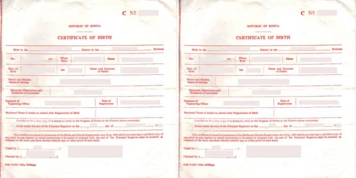 Duplicate Birth Certificate Kenya